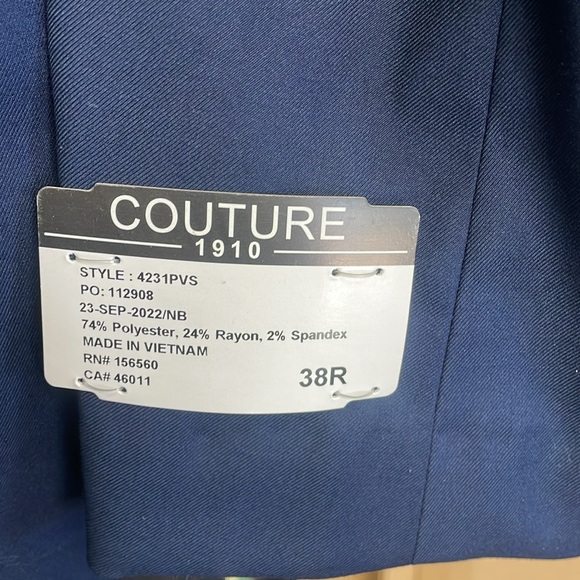 Navy with Black Shawl Lapel Tux Jacket Slim Stretch fit size 38 Reg NWT - Picture 4 of 4